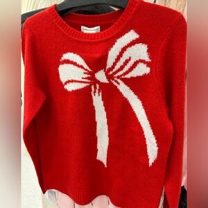 cupcakes & cashmere Red Sweater with Trending Bow Holiday Valentines Sparkly ❤️🎀